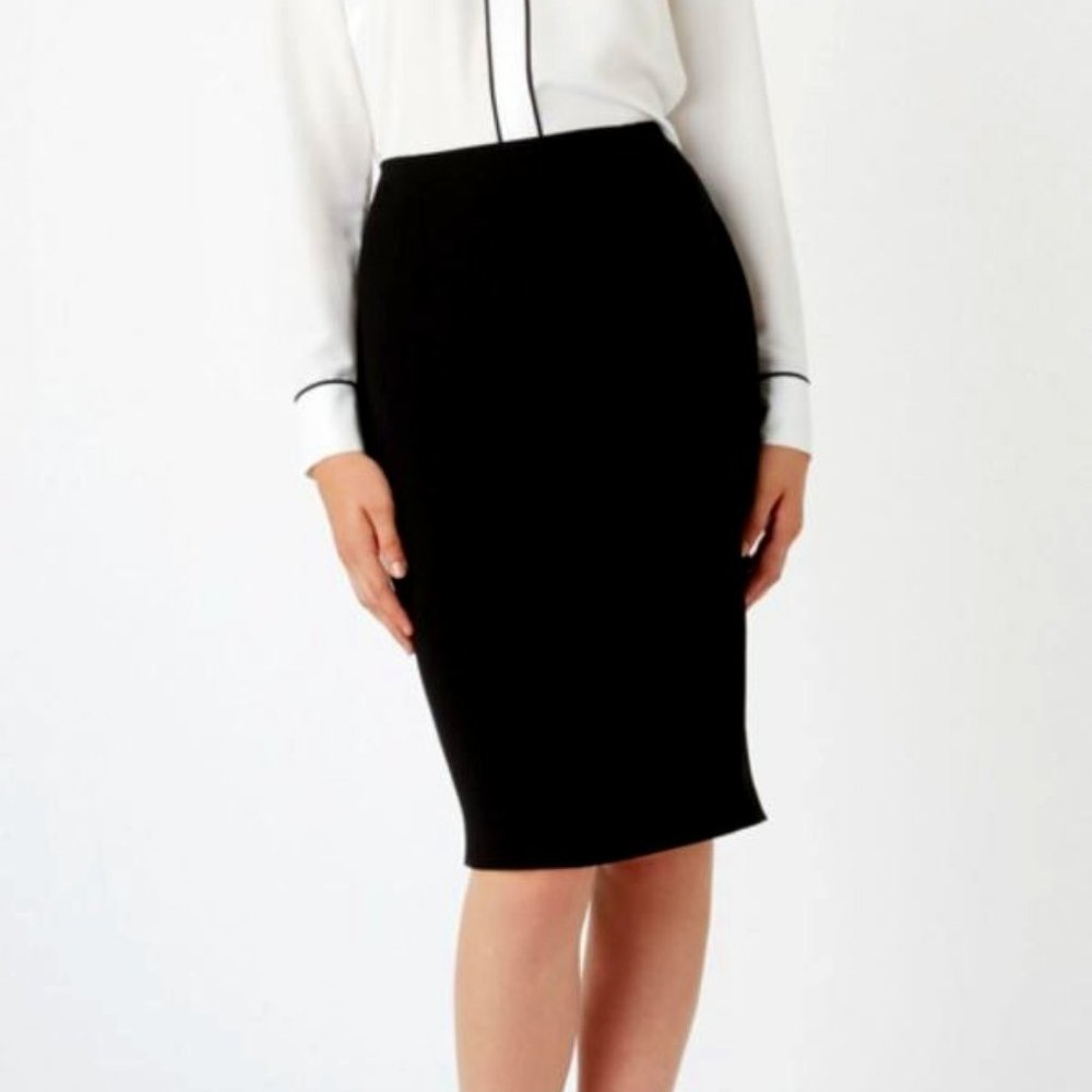 NWT Hobbs London Navy Pique Pencil Skirt